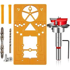 35mm Concealed Hinge Jig Drill Guide Sets Adjustable Hinge Guide Drill Bit Woodworking Hole Saw Cutter for Hinge Position Tools Cabinet Door Installation