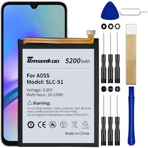 5200mAh SLC-51 Replacement Battery for Samsung Galaxy A05S SM-A057F SM-A057F/DS SM-A057M SM-A057M/DS SM-A057G/DSN Battery with Repair Tool Kits