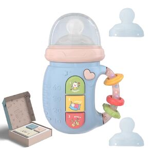 Baby Musical Toys Set, Infant Musical Light Up Toys with Rhythmic Light and Sounds for Baby Boy Girl Early Educational Comfort Toys Pregnant Gift (Blue)