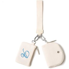 MAMONA Keychain Wallet - Mini Zip Around Wristlet Wallets with Detachable Dual Pouch - Ideal Portable Coin Purse for Women and Men