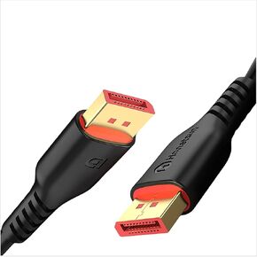 كابل DisplayPort 1.4 معتمد، كابل DP بطول 3.2 قدم، يدعم 8K@240 هرتز، 4K@60 هرتز، 2K@144 هرتز، موصل DP ذكر عالي السرعة مطلي بالذهب لشاشات الألعاب، وأجهزة الكمبيوتر المحمولة، وبطاقات الرسومات، وأجهزة الكمبيوتر الشخصية، وأجهزة التلفزيون عالية الدقة