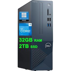 Dell Inspiron 3020S Small Business Desktop Computer 13th Gen Intel 10-core i5-13400 Processor (Beats i7-11700) 32GB DDR4 2TB SSD Intel UHD Graphics 730 HDMI DisplayPort Bluetooth Win11Pro Black
