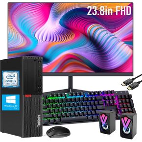 Lenovo ThinkCentre M920s SFF Desktop Computer with 23.8" FHD Monitor Desktop PC, Core i5-8500 3.0GHz, 16 GB RAM, 512 GB SSD, Keyboard and Mouse, Speakers, Windows 10 Pro(Renewed)
