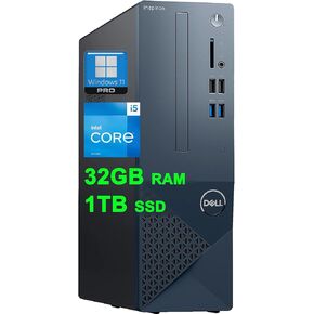 Dell Inspiron 3020S Small Business Desktop Computer 13th Gen Intel 10-core i5-13400 Processor (Beats i7-11700) 32GB DDR4 1TB SSD Intel UHD Graphics 730 HDMI DisplayPort Bluetooth Win11Pro Black