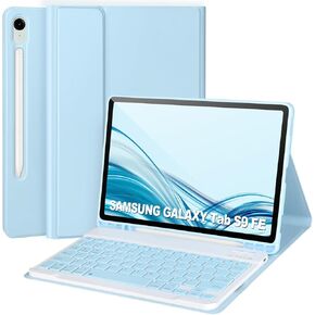Keyboard Case for Samsung Galaxy Tab S9 FE 10.9"/ S9 11" 2023,Case with Keyboard for Samsung S9 FE with S Pen Holder,Detachable Wireless Bluetooth Keyboard for Galaxy S9 11" Auto Wake/Sleep,Blue