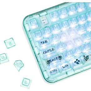 CoolKiller Clear Keycap Set, 142 Full Keys for Mechanical Keyboard Compatible with 60%, 65%, 75%, Full-Size Transparent PC Material CSA V2 Profile Custom Keycaps, Summer Lemon Theme
