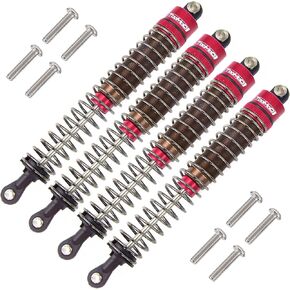 1/10 110mm RC Oil filled Shock Absorbers kit for Tamiya Bullhead Super Clod Buster TRX4 Axial SCX10 D90 Crawler Car Buggy Car Upgrades Replace Parts (Red)