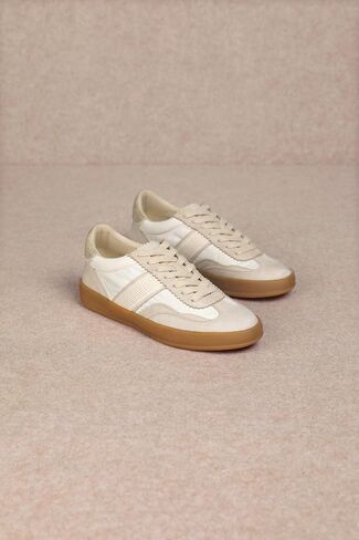 Mi.iM Dixie Rubber Sole Lace-up Stripe Suede Sneakers in Kuwait