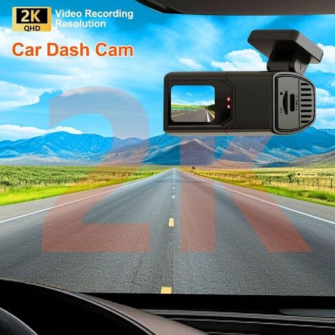 Dash Cam Front and Rear Wireless, Dual Lens 2K + 1080P Dashboard Camera for Car Truck, WiFi Mini Dashcam with 64gb TF Card, Super Night Vision,App Control,Loop Recording,24 Hours Parking Monitor in Saudi Arabia