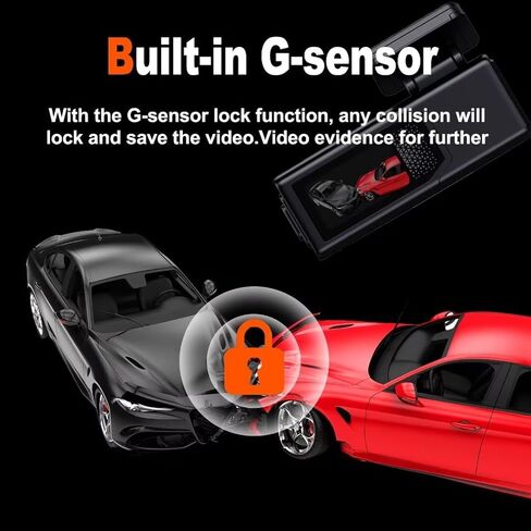 Dash Cam Front and Rear Wireless, Dual Lens 2K + 1080P Dashboard Camera for Car Truck, WiFi Mini Dashcam with 64gb TF Card, Super Night Vision,App Control,Loop Recording,24 Hours Parking Monitor in Saudi Arabia