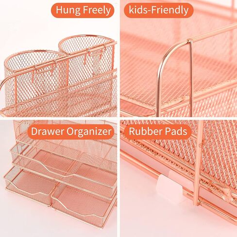 gianotter 3 Tier Desk Drawer Organizer, Office Desk Organizers and Accessories with 2 Pen Holder, Desk Accessories & Workspace Organizers for Home Office Supplies (Black) in Saudi Arabia