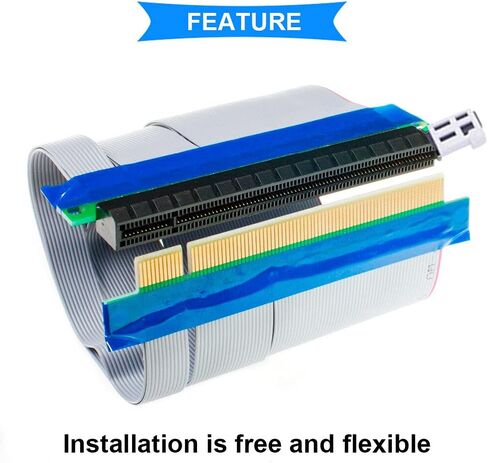 16X إلى 16X PCI-Express كابل تمديد 20 سم PCI-E موسع بطاقة محول كابل مرن مسطح للتعدين ETH مع بطاقة PCI-E 16x Riser in Saudi Arabia