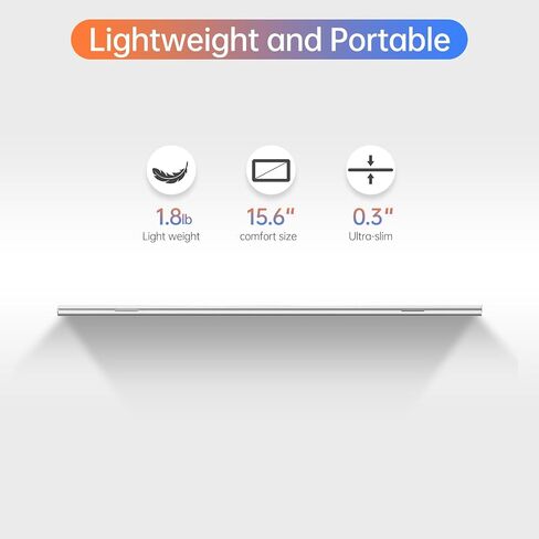 شاشة محمولة مقاس 15.6 بوصة، شاشة خارجية 1080P USB-C HDMI ثانية لأجهزة الكمبيوتر المحمول، الكمبيوتر الشخصي، هاتف Mac، PS، Xbox، Swich، شاشة ألعاب IPS رفيعة للغاية بدون إطار / غطاء ذكي ممتاز in Saudi Arabia