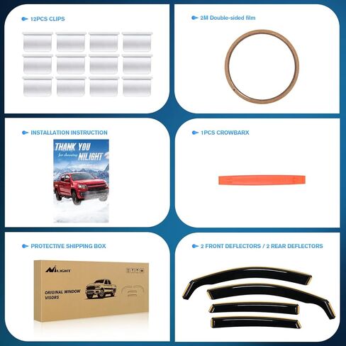 Nilight Window Visor Compatible with Honda CR-V (CRV) 2023 2024 Vent Window Visors,Rain Guards Acrylic-4pcs in Kuwait