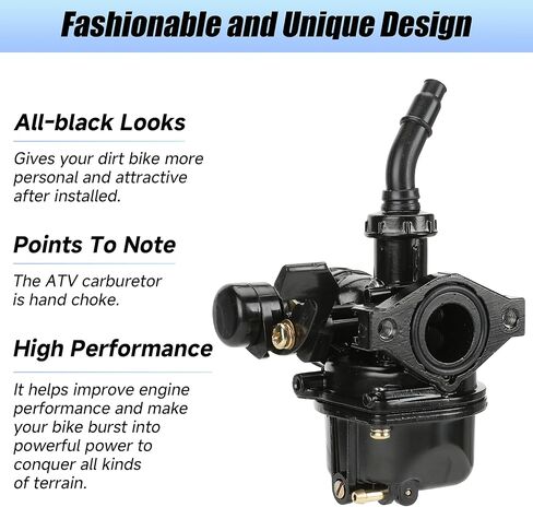YOXUFA PZ19 Carburetor 19mm Carb Air Filter Kit for 125cc 110cc 50cc 70cc ATV Pit Dirt Bike Coolster Apollo Baja Kazuma falcon TaoTao DB10 DB24 GK110 Chinese Quad 4 Wheel High Performance Parts Black in Saudi Arabia
