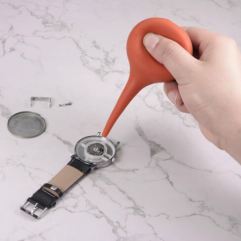 قاذف غبار منفاخ الهواء للساعة من HARFINGTON، منفاخ غبار من السيليكون ذو طرف ناعم ومضخة فائقة مع فوهة طويلة، أحمر in Kuwait