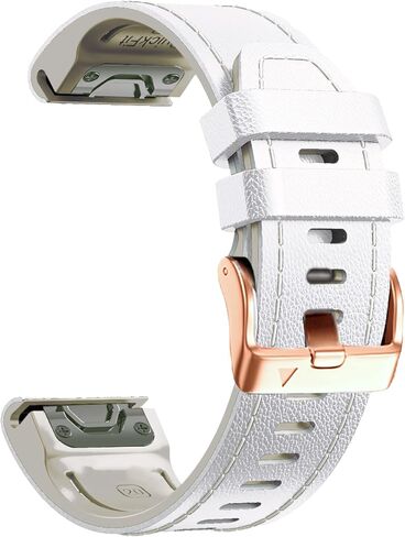 20mm Leather Watch Band for Garmin Fenix 6s / Fenix 5s / Fenix 7s, QuickFit 20mm Soft Leather with Silicone Strap for Garmin D2 Delta S epix Pro Gen 2 42mm in Saudi Arabia