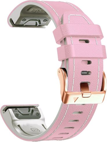 20mm Leather Watch Band for Garmin Fenix 6s / Fenix 5s / Fenix 7s, QuickFit 20mm Soft Leather with Silicone Strap for Garmin D2 Delta S epix Pro Gen 2 42mm in Saudi Arabia