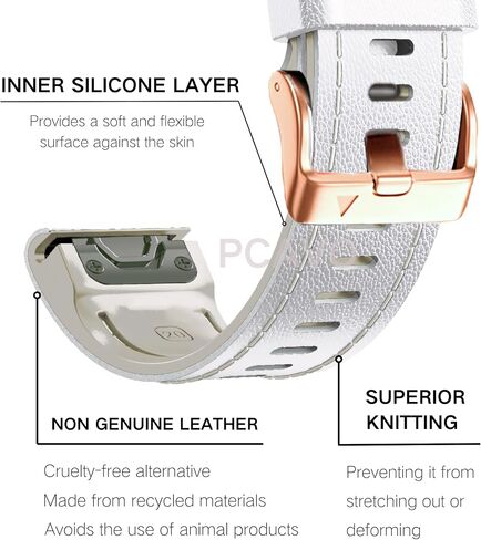 20mm Leather Watch Band for Garmin Fenix 6s / Fenix 5s / Fenix 7s, QuickFit 20mm Soft Leather with Silicone Strap for Garmin D2 Delta S epix Pro Gen 2 42mm in Saudi Arabia