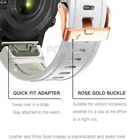 20mm Leather Watch Band for Garmin Fenix 6s / Fenix 5s / Fenix 7s, QuickFit 20mm Soft Leather with Silicone Strap for Garmin D2 Delta S epix Pro Gen 2 42mm in Saudi Arabia