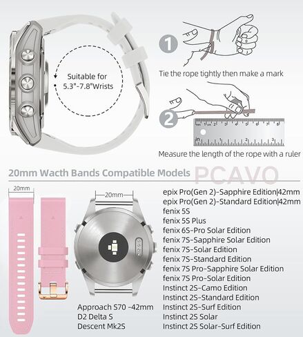 20mm Leather Watch Band for Garmin Fenix 6s / Fenix 5s / Fenix 7s, QuickFit 20mm Soft Leather with Silicone Strap for Garmin D2 Delta S epix Pro Gen 2 42mm in Saudi Arabia