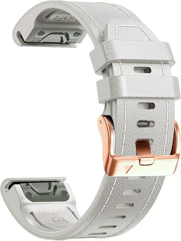 سوار ساعة جلد 20 ملم لـ Garmin Fenix ​​6s / Fenix ​​5s / Fenix ​​7s، QuickFit 20 ملم جلد ناعم مع حزام سيليكون لـ Garmin D2 Delta S epix Pro Gen 2 42 ملم in Kuwait