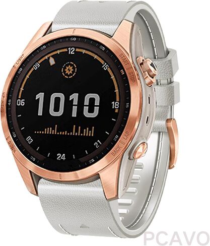 سوار ساعة جلد 20 ملم لـ Garmin Fenix ​​6s / Fenix ​​5s / Fenix ​​7s، QuickFit 20 ملم جلد ناعم مع حزام سيليكون لـ Garmin D2 Delta S epix Pro Gen 2 42 ملم in Kuwait