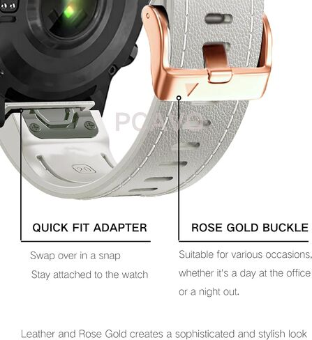 سوار ساعة جلد 20 ملم لـ Garmin Fenix ​​6s / Fenix ​​5s / Fenix ​​7s، QuickFit 20 ملم جلد ناعم مع حزام سيليكون لـ Garmin D2 Delta S epix Pro Gen 2 42 ملم in Kuwait