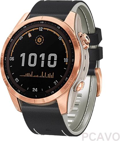 سوار ساعة جلد 20 ملم لـ Garmin Fenix ​​6s / Fenix ​​5s / Fenix ​​7s، QuickFit 20 ملم جلد ناعم مع حزام سيليكون لـ Garmin D2 Delta S epix Pro Gen 2 42 ملم in Kuwait