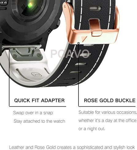 سوار ساعة جلد 20 ملم لـ Garmin Fenix ​​6s / Fenix ​​5s / Fenix ​​7s، QuickFit 20 ملم جلد ناعم مع حزام سيليكون لـ Garmin D2 Delta S epix Pro Gen 2 42 ملم in Kuwait