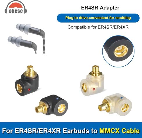يعمل موصل كابل okcsc MMCX لكابل MMCX المتصل بسماعات Etymotic ER4 ER4SR ER4XR ER3XR ER3SE ER2XR ER2SE المتوافقة مع سماعات الأذن من سلسلة Etymotic بشكل منحني أسود in Kuwait