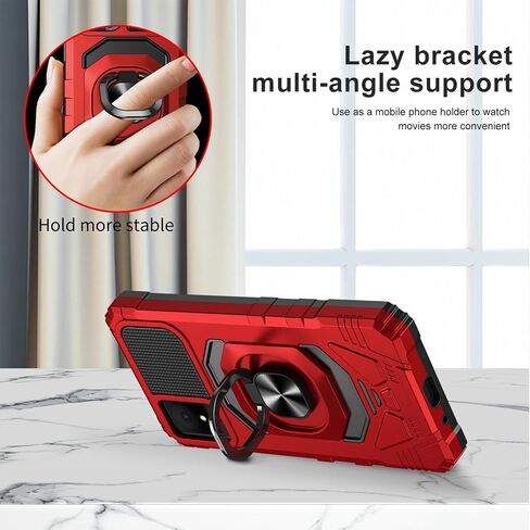 Ailiber for TCL K11 T432W/TCL 502 Case with Screen Protector, TCL 503 Case with Stand for Magnetic Car Mount, Military Grade, Heavy Duty Protective Cell Phone Cover for TCL T432W-Red in Saudi Arabia