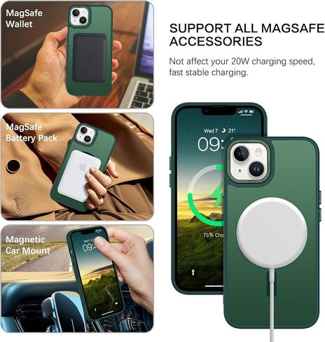 BENTOBEN Magnetic for iPhone 14 Plus Case [Compatible with Magsafe] Translucent Matte Phone Case iPhone 14 Plus Slim Fit Shockproof Anti-Yellow Women Men Girls Boys Protective Cover for 14 Plus, Pink in Saudi Arabia