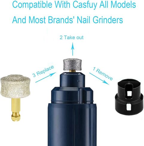 OVATAVO Dog Nail Grinder Replacement - Dog Toenail Grinder Head/Wheel/Bit for Dachshund, Mini Schnauzer, Boxer, Newfie-Pyr, Golden Dobermans - for Casfuy and LuckyTail Dog Nail Grinder in Kuwait