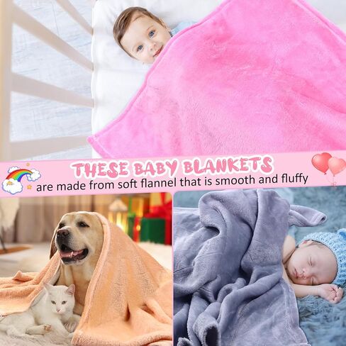 Buryeah 38 Pcs Flannel Baby Blanket 30 x 40 Inches Soft Warm Toddler Nursery Receiving Blanket Fluffy Fuzzy Swaddle Blanket Plush Throw Blanket for Newborn Kids Infant Girl Boy Crib Stroller in Saudi Arabia