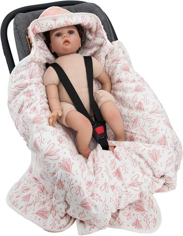 Miracle Baby Car Seat Blanket, Car Seat Covers for Babies Winter Carseat Swaddle Blanket Universal Baby Blanket for Baby Car Seat Pram Buggy, 35"x35" (Line Plant) in Kuwait