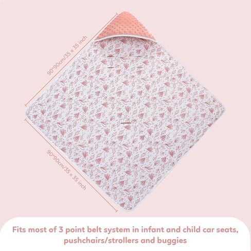 Miracle Baby Car Seat Blanket, Car Seat Covers for Babies Winter Carseat Swaddle Blanket Universal Baby Blanket for Baby Car Seat Pram Buggy, 35"x35" (Line Plant) in Kuwait