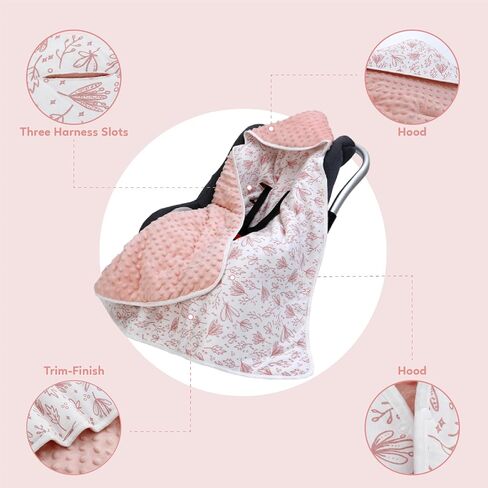 Miracle Baby Car Seat Blanket, Car Seat Covers for Babies Winter Carseat Swaddle Blanket Universal Baby Blanket for Baby Car Seat Pram Buggy, 35"x35" (Line Plant) in Kuwait