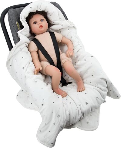 Miracle Baby Car Seat Blanket, Car Seat Covers for Babies Winter Carseat Swaddle Blanket Universal Baby Blanket for Baby Car Seat Pram Buggy, 35"x35" (Line Plant) in Kuwait