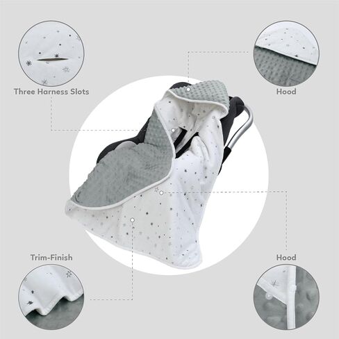 Miracle Baby Car Seat Blanket, Car Seat Covers for Babies Winter Carseat Swaddle Blanket Universal Baby Blanket for Baby Car Seat Pram Buggy, 35"x35" (Line Plant) in Kuwait