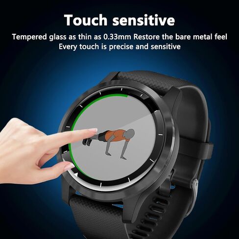 [4 عبوات لواقي شاشة Garmin Vivoactive 4S 40 مم من الزجاج المقوى، مضاد للخدش، عالي الوضوح، واقي شاشة لساعة Garmin Vivoactive 4S الذكية 40 مم in Saudi Arabia