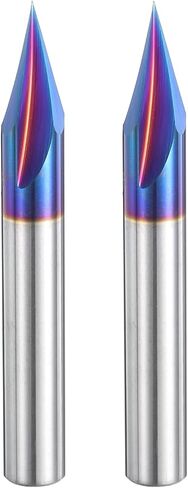 uxcell 2 Pcs 15 Degree V Groove Engraving Router Bits for CNC Tip and 3 Flutes 1/4 Inch Shank Carving Bit Nano Coated Carbide End Mill for Carving Engraving in Saudi Arabia