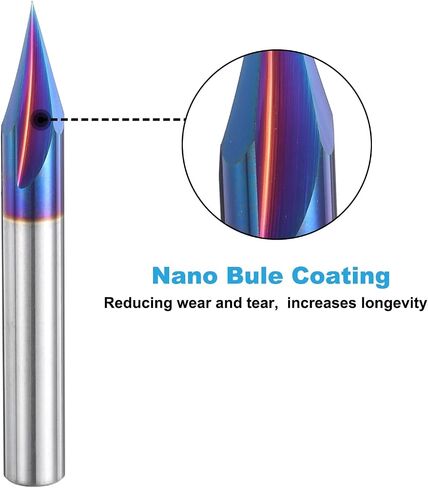 uxcell 2 Pcs 15 Degree V Groove Engraving Router Bits for CNC Tip and 3 Flutes 1/4 Inch Shank Carving Bit Nano Coated Carbide End Mill for Carving Engraving in Saudi Arabia