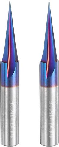 uxcell 2 Pcs 15 Degree V Groove Engraving Router Bits for CNC Tip and 3 Flutes 1/4 Inch Shank Carving Bit Nano Coated Carbide End Mill for Carving Engraving in Saudi Arabia