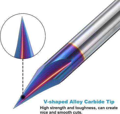 uxcell 2 Pcs 15 Degree V Groove Engraving Router Bits for CNC Tip and 3 Flutes 1/4 Inch Shank Carving Bit Nano Coated Carbide End Mill for Carving Engraving in Saudi Arabia