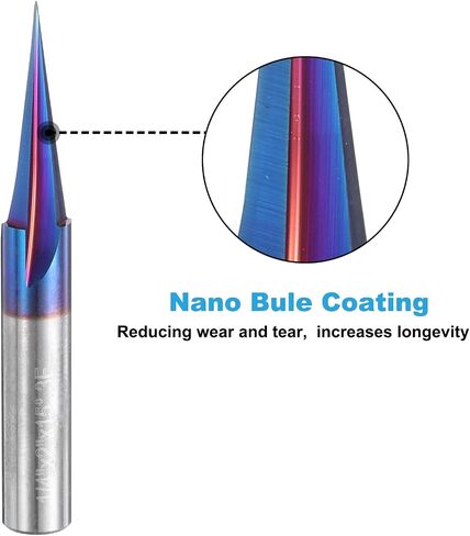 uxcell 2 Pcs 15 Degree V Groove Engraving Router Bits for CNC Tip and 3 Flutes 1/4 Inch Shank Carving Bit Nano Coated Carbide End Mill for Carving Engraving in Saudi Arabia