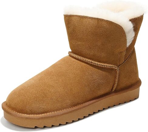 Project Cloud Genuine Leather Winter Boots for Women - Water Resistant Ankle Boots for Women - Comfortable Booties for Women Memory Foam Womens Boots Fur Snow Boots for Women (Timmy) in Kuwait