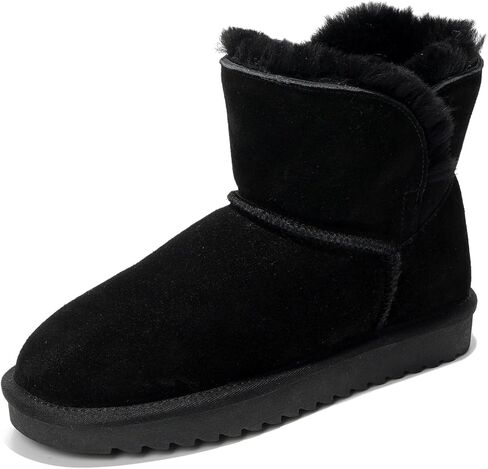 Project Cloud Genuine Leather Winter Boots for Women - Water Resistant Ankle Boots for Women - Comfortable Booties for Women Memory Foam Womens Boots Fur Snow Boots for Women (Timmy) in Kuwait