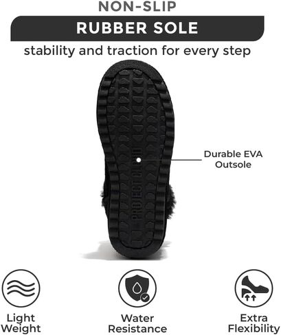 Project Cloud Genuine Leather Winter Boots for Women - Water Resistant Ankle Boots for Women - Comfortable Booties for Women Memory Foam Womens Boots Fur Snow Boots for Women (Timmy) in Kuwait