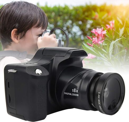 كاميرا رقمية 4K، كاميرا SLR تكبير 18X FHD، شاشة LCD 3 بوصة، طول بؤري طويل، كاميرا تسجيل فيديو مضادة للاهتزاز للتصوير الفوتوغرافي (النوع القياسي) in Kuwait